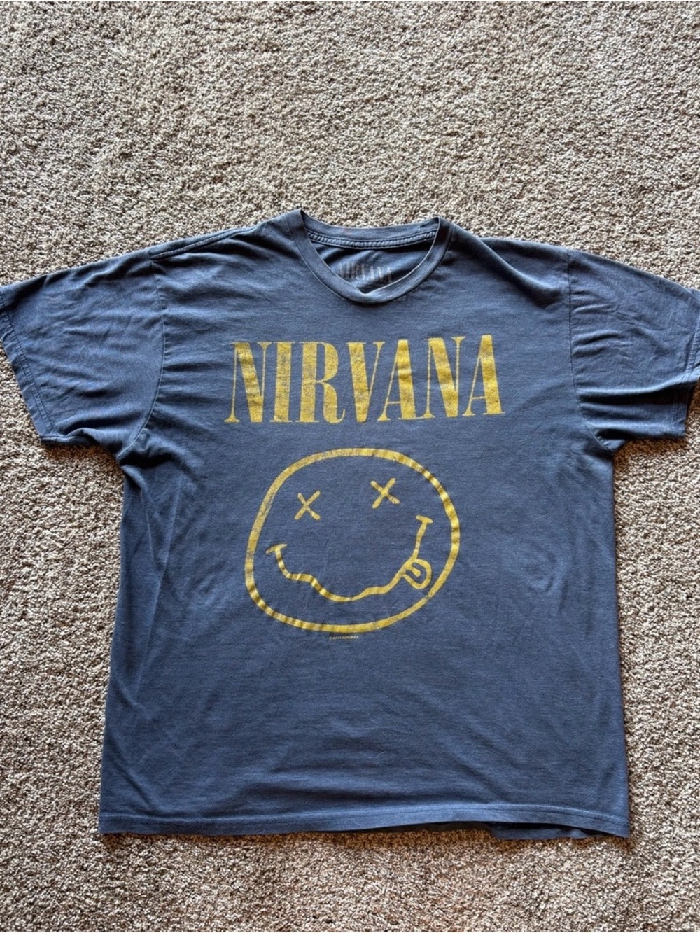NIRVANA Black T-Shirt with Yellow Graphic - Short Sleeve Tee